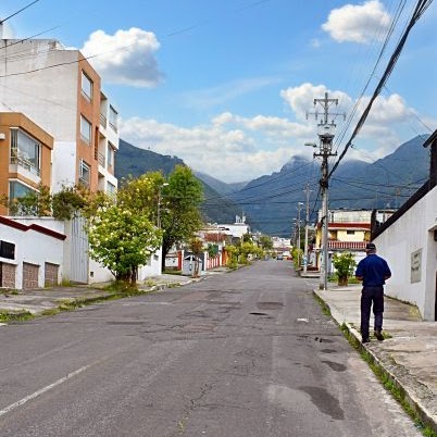 Scenic mountain view of Quito with snow-capped peaks